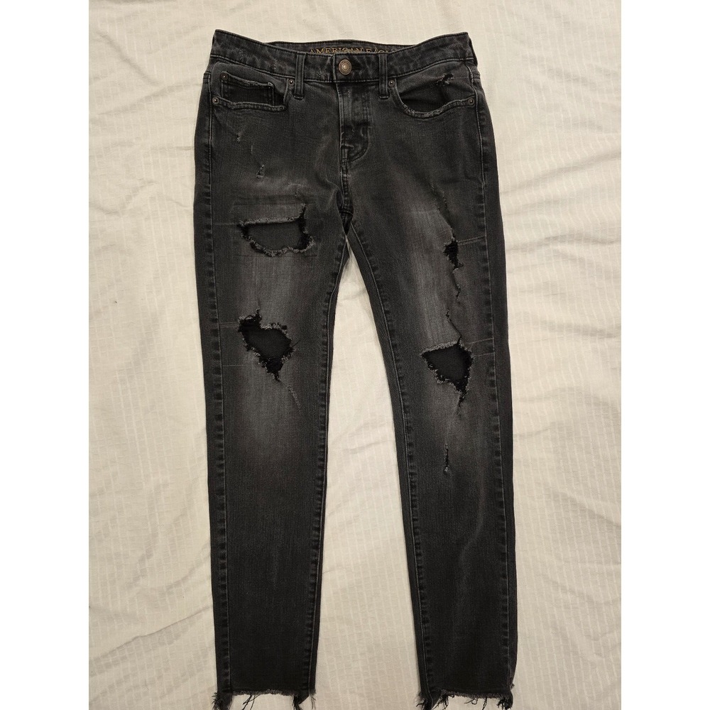 American Eagle Extreme Flex 4 jeans: Skinny fit, Black, distressed Men's‎ 30x32